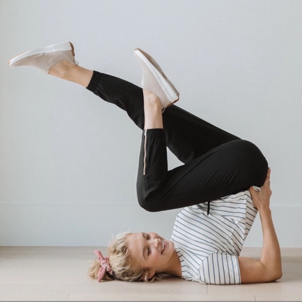 M Tall Albion Jetsetters Black Gold Zipper Ankle Joggers Pants Medium Tall